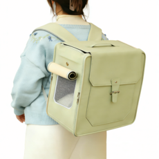 포프린츠펫 백팩 고양이 이동장 강아지 이동가방 접이식 반려동물백팩, 1개, 초록색