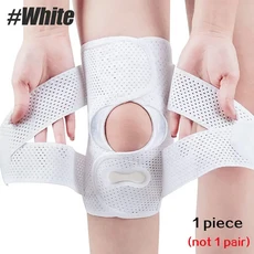 1PC 전문 압축 무릎 받침대 패드 통기성 조절 식 지원 초박형 4 세대 반월 상 연골, 04 M, 01 1 PCS White