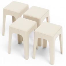 이엔비 쿠션 스툴 인테리어 간이 의자, 4개, 화이트