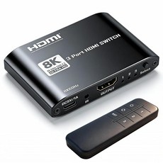 Rantecks HDMI 2.1 3X1 8K 스위치 8K@60Hz HDMI 스위치 IR 리모컨 포함 VRR HDR10 돌비 비전 3D ARC 다양한 오디오 형식 노트북 P, Rantecks HDMI 2.1 3X1 8K 스위치 8