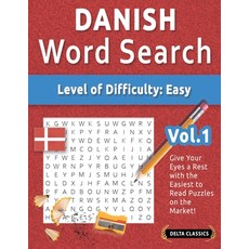 (영문도서) Danish Word Search - Level of Difficulty: Easy - Vol.1 - Delta Classics - Give... Paperback, Linguas Classics, English, 9798349006500