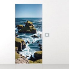 아트박스/꾸밈 fa122-파도치는바다풍경_현관문시트지, 단품