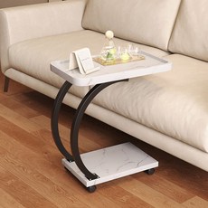 원목 이동식 트롤리 우드 플레이트 소파 식당 호텔 선반 주방 트레이, 1. 스퀘어 화이트/블랙