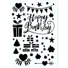 A40-0185 鏤空模板 蝶古巴特DIY塗鴉繪畫模板, 1個