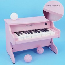 미니피아노 원목 교구 피아노 장난감 악기 놀이 선물 소형 건반 피아노드럼, 6. 프로스트 핑크(25키), 1개