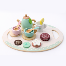 [위대한육아] 원목 애프터눈티 주방놀이 세트, 민트, 1세트