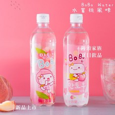 卡恰 饅頭家族 BoBo飲 水蜜桃風味氣泡水 500ml, 1個