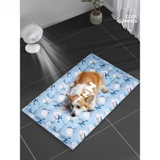 낙원굿즈 대형견 쿨매트 냉감 쿨 반려동물 고양이, 1개, 파란 눈꽃 40x30cm