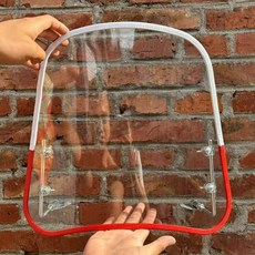 오토바이 바람막이 스쿠터바람막이 방수 스쿠터 우비 앞 사이클 플라스틱 블랙 커버 범용 비, 이중조합 빨강 A