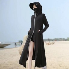 DIU 防曬衣女長款過膝新款夏薄冰絲長袖防曬衫透氣防曬服, 均碼