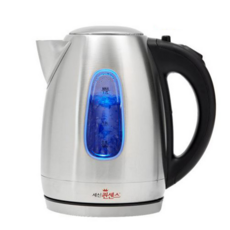 퀸센스 무선포트 ERWK-108 스텐 LED 램프 전기주전자 1.7L 무선주전자 전기 커피포트, 단품