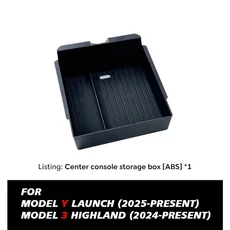 테슬라 모델 Y 주니퍼 2025 출시 모델 3 하이랜드 2024 콘솔 암레스트 수납함 정리함 플로킹 ABS 실리콘 패, 05 Console ABS
