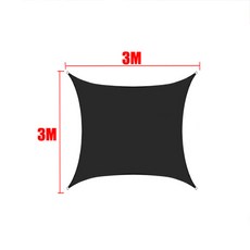블랙 모든 크기 방수 태양 그늘 항해 사각형 직사각형 정원 테라스 캐노피 풀 그늘 삼각형 캠프 하이킹 마, [13] 3x3m