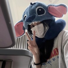 장거리 여행용 디즈니 릴로 앤 스티치 캐릭터 U자형 목 베개 비행기 기내용 필수템 추천, [01] 스티치 후드 쿠션