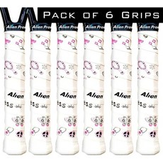 ALIEN PROS 테니스 라켓 그립 테이프6개 – 프리컷 및 드라이 필 디자이너 오버그립 테이프 고성능을 위한 포장6개, 6-Pack Princess, 1개