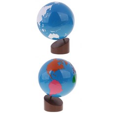 STK 몬테소리 지리 자료-세계의 세계 부품 및 사포 글로브 어린이 장난감, 1개