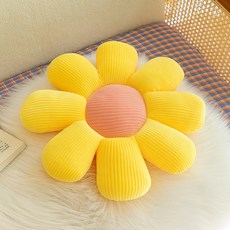 허니잼 예쁜 꽃 쿠션 모찌 방석 사무실 의자 엉덩이방석 35cm, 옐로우