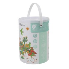 【 classic world 客來喜經典木玩 】 恐龍世界積木桶 實木玩具 積木 蒙特梭利 教具 恐龍世界積木桶, 1個