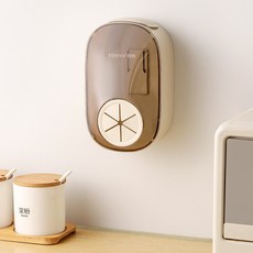 保鮮膜套收納盒 壁掛家用 過濾網 廚房整理神器, 卡其, 1個