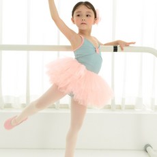 [유아발레몰] 유아발레복 분리형 가슴리본 튜튜 세트 (올리브)