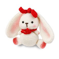 DIY 코바늘인형뜨기 손뜨개인형 패키지 올인원키트, 15 토끼 (리본), 1세트