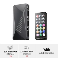 티우저 쿨링 팬 6/10방식 5V AURA ARGB 싱크 허브 SATA 전원 4핀 PWM 마그네틱 석션 (PC 케이스용 컨트롤, 02 LP-6P Black