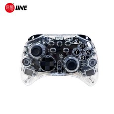 IINE 墨攻二代 無線控制器 RGB環繞燈光 3.5mm耳機孔 六軸體感, 1個, 墨攻二代透明 L1260