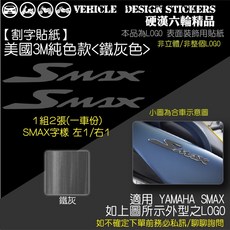 YAMAHA SMAX ABS 改色貼 機車彩貼 (版型免裁切), 1個, 美國3M純色款<鐵灰色>