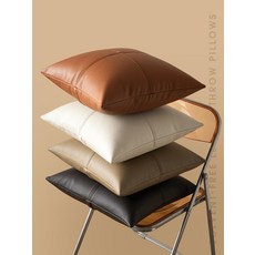 가죽 빅쿠션 인조가죽 솜포함 소파쿠션 쇼파용 직사각 1#블랙 45x45cm [페더 벨벳 코어 포함]