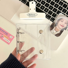 포카바인더 홀더북 3공 미니 다이어리 포카정리 A8, 커버만 (속지 없음), 실버