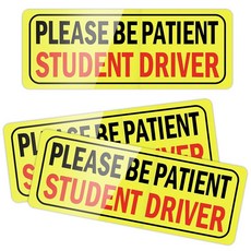 JUSTTOP 새로운 자동차용 운전자 자석 인내심 있는 학생 운전자가 되어 주세요 3Pc 새 자석 안전 경고 마그네틱 반사 루키 범퍼 스티커 자동차 외장 액세서리, Nologoblack&red Magnet Student