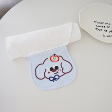 baby binComing 四層全棉紗布嬰兒吸汗巾 墊背止汗巾, 紫色狗狗M碼, 1個