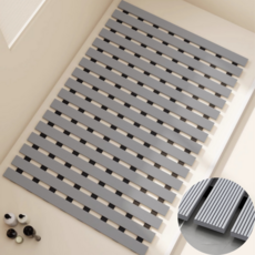 홈위시 미끄럼방지 물빠짐 욕실매트, 1개, 그레이