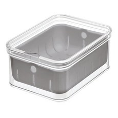 iDESIGN 크리스프 베리 빈 정리수납함, Clear + Gray, 1개
