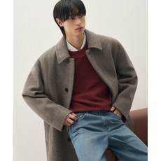 브랜드정품 드로우핏 DRAW FIT 헤링본 체크 울 발마칸 코트 BROWN 280354