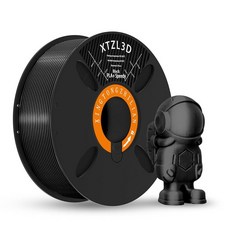 XTZL3D 고속 PLA+ 3D 프린터 필라멘트 직경 1.75mm +/- 0.02mm 정밀도 Bambu AMS 및 대부분의 FDM 프린터와 호환되는 재사용 가능한 스풀, UniColor, 블랙+, 1개