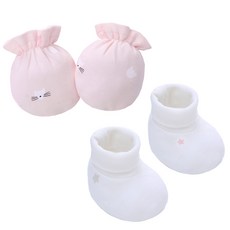 미라클 베이비 신생아 순면 손싸개2개+발싸개2개