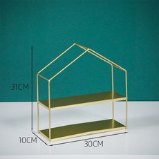 蛋糕盤 杯子蛋糕架 水果盤 三層水果架 鐵藝點心盤 下午茶點心架 家用蛋糕托盤 甜點架 三層蛋糕架 甜品架, 房子雙層, 1個