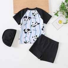 兒童泳衣 男童 分體泳裝 速幹 Panda 印花