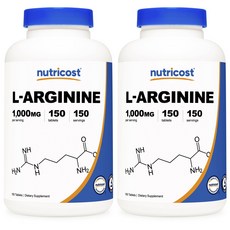 nutricost 左旋精胺酸補充錠 1000mg, 150顆, 2罐