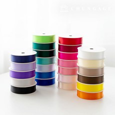 공단 리본 끈 포장 리본 테이프 끈 공예 25mm 25종 1마, 25) 블랙