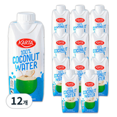 카르타 100% 천연 코코넛 워터, 1개, 330ml
