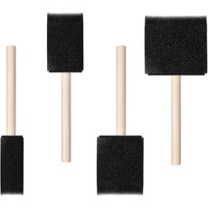 4 PCS 사이즈 폼 페인트 브러시 공예용 나무 손잡이 스펀지 얼룩 아크릴 페인트용 DIY 넓은 면적 염색용