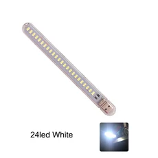 GEEKI USB 라이트 램프 휴대용 미니 조명 북라이트 노트북 PC 독서등 LED 책 빛 DC5V 울트라 브라이트 독서 3leds 8leds 24leds 전원 은행, [01] 24led white