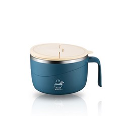 304不鏽鋼保溫便當盒 附蓋1800ML, 不鏽鋼泡麵碗 藍, 1個