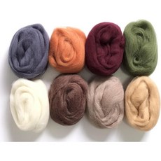 T.F GHG 니들 로빙 울 8가지 색상 세트 15G색상 총 120G4.23OZ 펠팅 실 공예 용품용 100 천연 초보자용 니들크래프트 지구, Earth