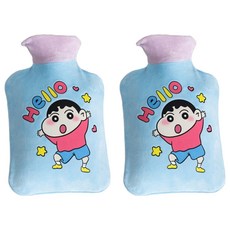 StarR 캐릭터 일러스트 보온 물주머니 블루 500ml, 2개