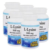내추럴팩터스 L-라이신 500mg 캡슐 Natural Factors L-Lysine, 5개, 90정