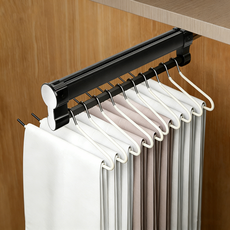 슬라이딩 옷걸이 인출식 바지걸이 행거, 1개, 40cm Black