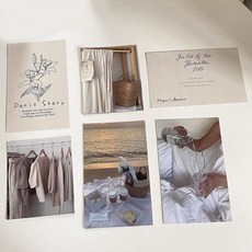 엽서 방꾸밈 빈티지 6종류 인테리어 사진 벽장식 53668PC 1(EA)